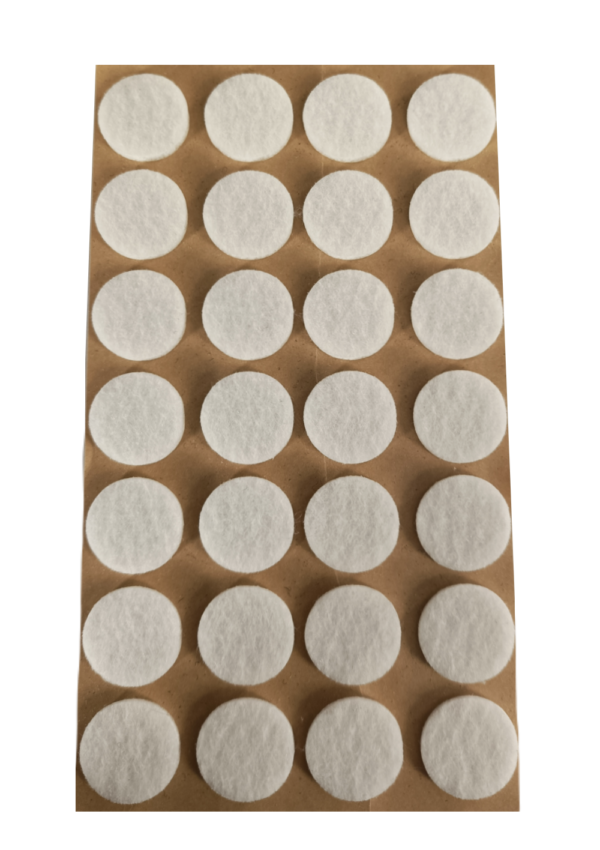 Samolepící filc-kulatý,20mm, INDUSTRIAL PACKAGING - bílý