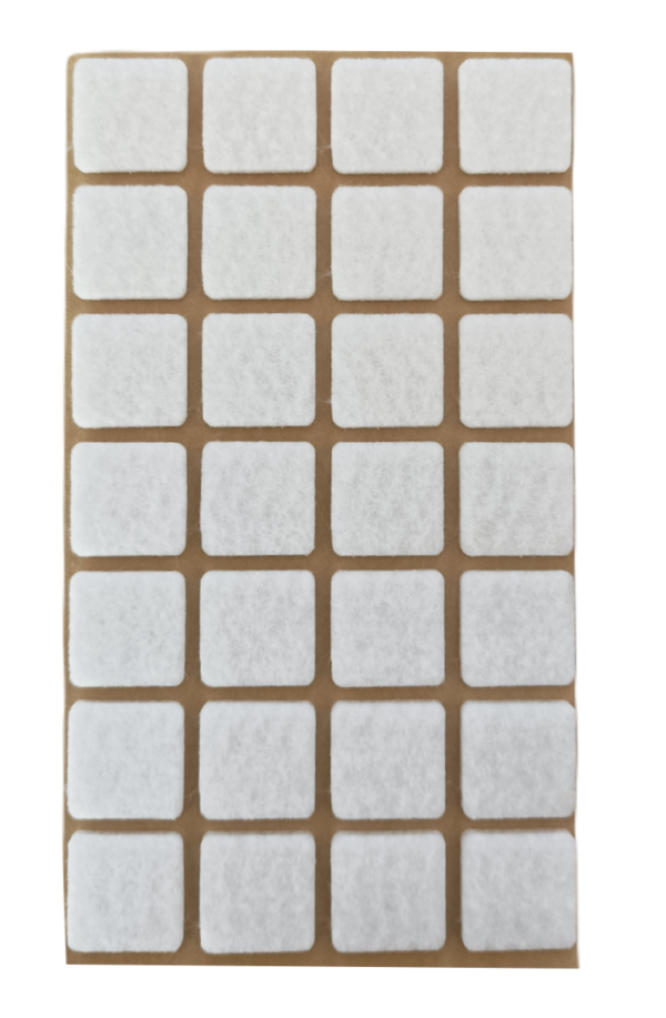 Samolepicí filc, 20x20mm (28ks/arch)-bílý