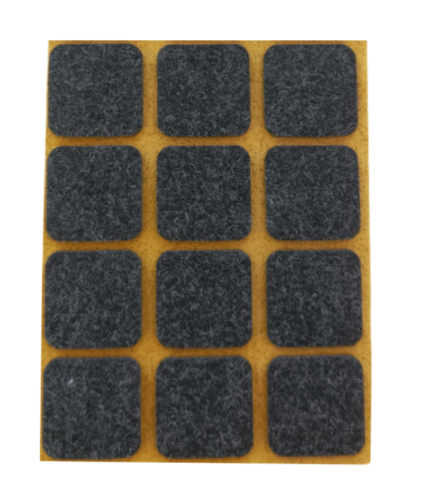 Samolepicí filc, 28x28mm (12ks/arch)-černý