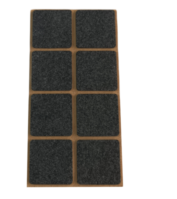 Samolepicí filc, 38x38mm (8ks/arch)-černý