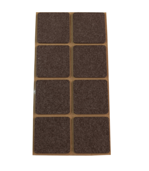 Samolepicí filc, 38x38mm (8ks/arch)-hnědý