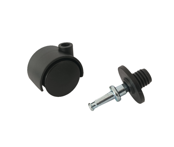 50mm kolečko s čepem 8x15mm+plastový insert (bez brzdy), černé