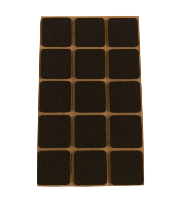Samolepicí filc, 30x30mm (15ks/arch)-černý