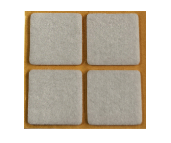 Samolepicí filc, 40x40mm (4ks/arch)-bílý