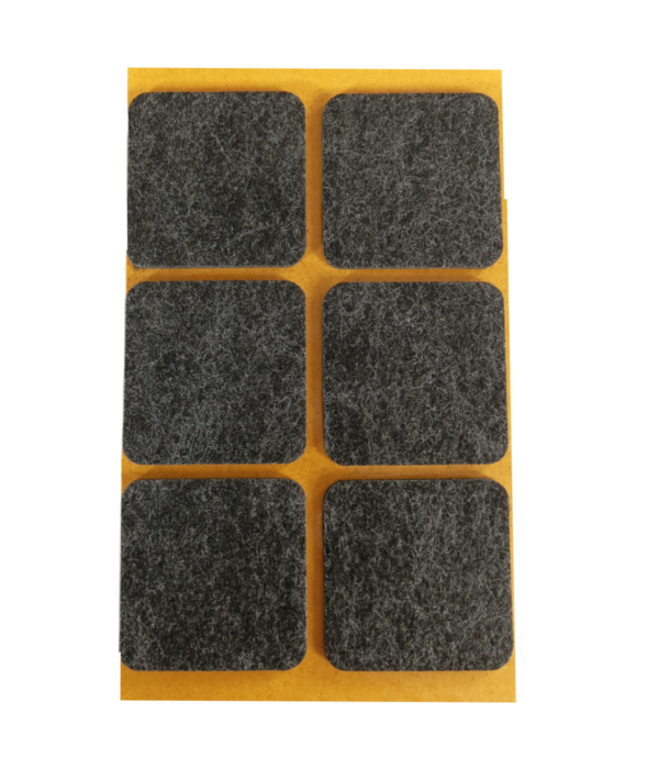 Samolepicí filc, 40x40mm (6ks/arch)-černý