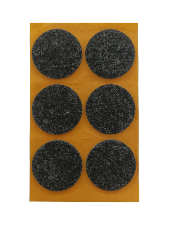 Samolepicí filc-kulatý, 45mm (6ks/arch)-černý