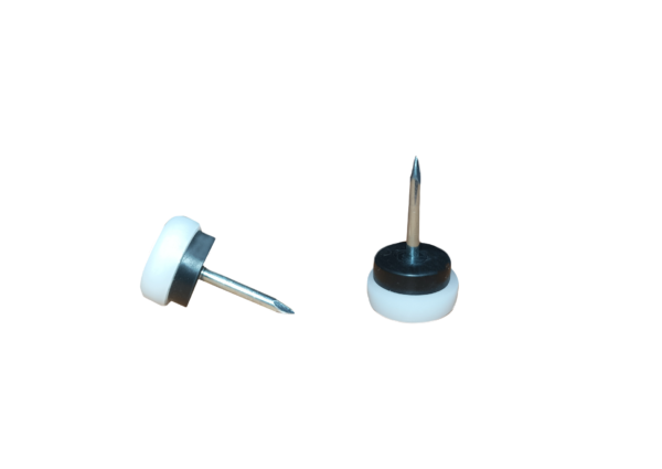 Plastový kluzák s hřebem, 22mm-bílý dvouvrstvý