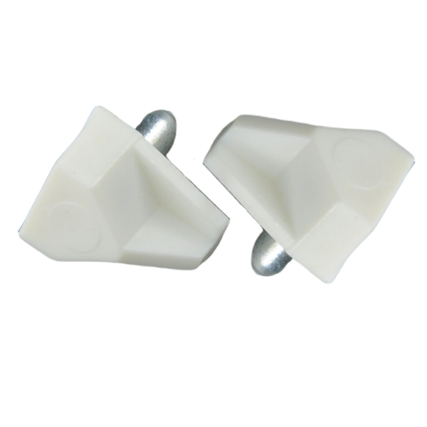 Policová podpěrka-plast+kov (pr.5x16mm),(Zn), bílý plast