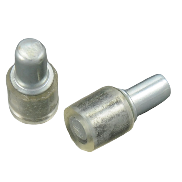 Policová podpěrka s plast.návlekem (pr.8x16mm), (Zn), transparentní plast