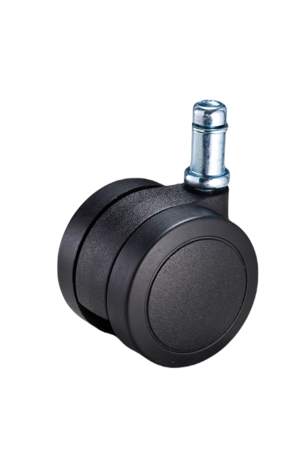 50mm PU kolečko, černé, bez brzdy, 11mm čep, zúžený krk