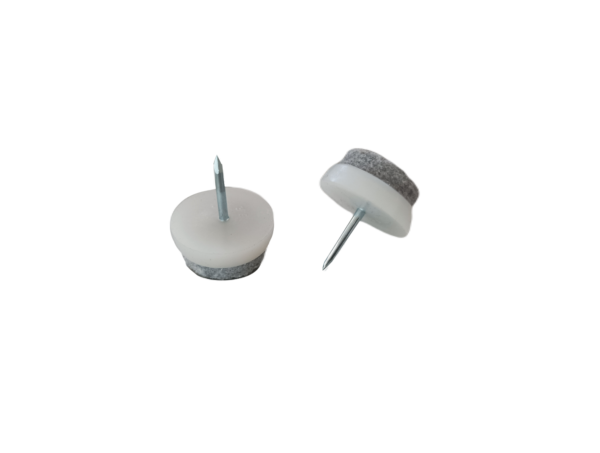 Kluzák s filcem, 19mm (bílý plast; šedý filc)