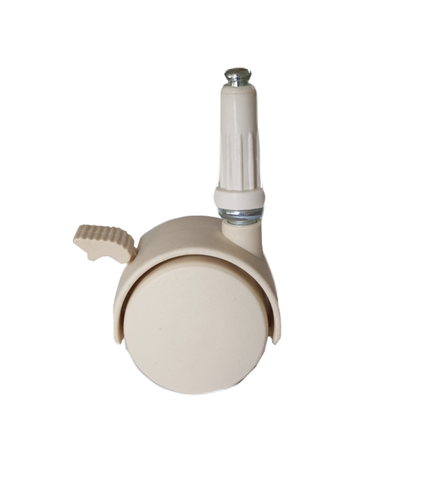 40mm kolečko-s brzdou (8mm čep+pl.insert)-bílé