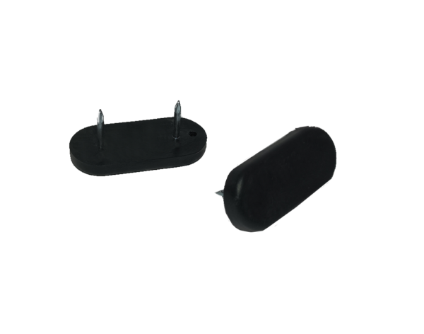 Plastový kluzák s dvěma hřeby, 42x19mm-černý