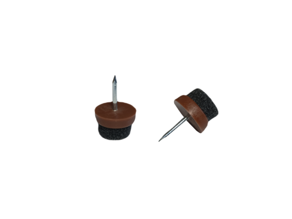 Kluzák s filcem, 19mm (hnědý plast; černý filc)