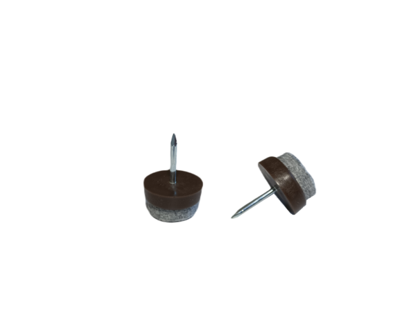 Kluzák s filcem, 19mm (tm. hnědý plast; sv. šedý filc)