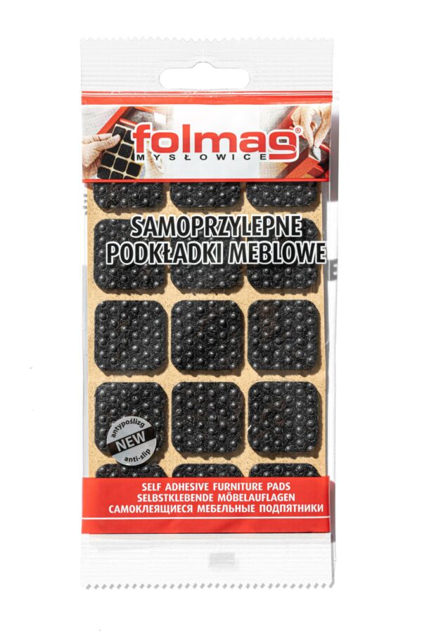 Samolepicí filc-čtvercový, 28x28mm (15ks/arch)-černý - Image 2