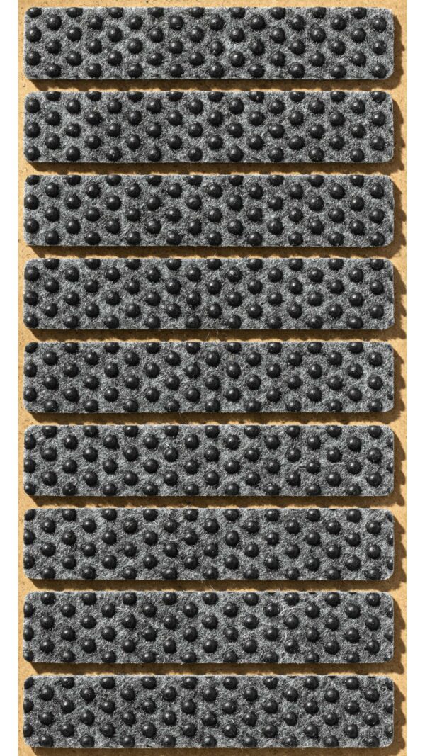 Samolepicí filc-obdélníkový, 15x80mm (9ks/arch)-šedý