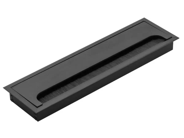 Průchodka kabelů MERI do stolu hranatá délka 160 mm - černá