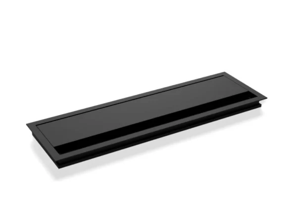 Průchodka kabelů Geco do stolu hranatá hloubka 320 mm - černá