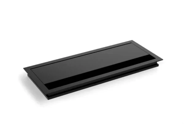 Průchodka kabelů Geco do stolu hranatá hloubka 240 mm - černá
