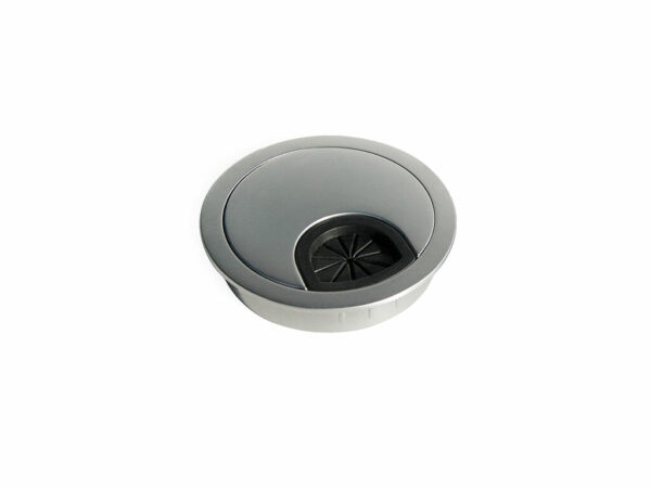 Kulatá průchodka Ø60mm – matný chrom (8 ks)