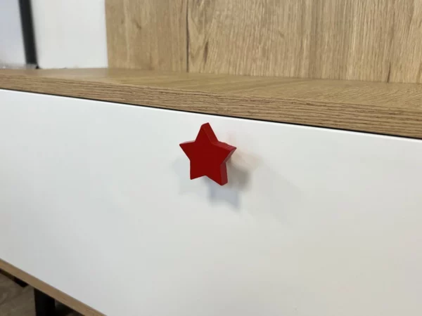 Nábytková knopka Hvězdička červená - Image 2