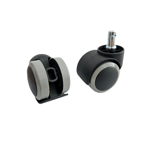 50mm PU kolečko, S BRZDOU, 11mm čep, rozšířený krk (vhodné pro klasické kanc.židle) - Image 2